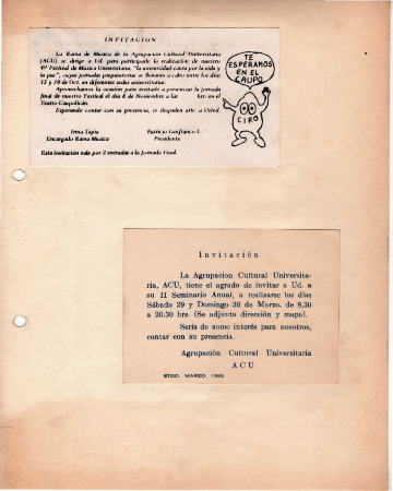 Invitación al 4° Festival de Música Universitaria y al 2° Seminario Anual de la ACU