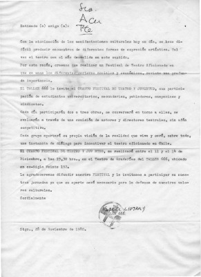 Invitación 4° Festival de Teatro y Juventud