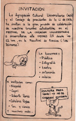 Invitación Festival de Creación Universitaria