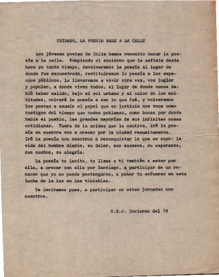 Cuidado, la poesía sale en la calle