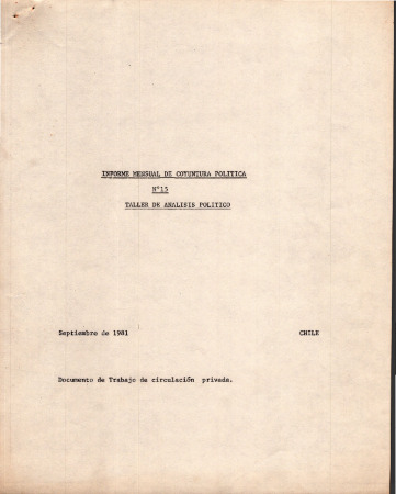 Informe mensual de coyuntura política N°15
