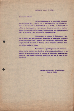 Invitación Rama de Música