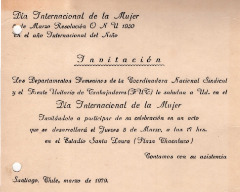 Invitación Día de la Mujer 1979