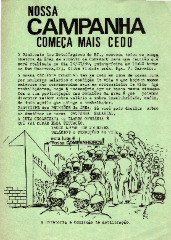 Nossa campanha comeca mais cedo