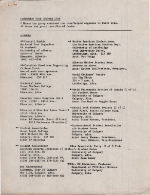 Lanfranco tour contact list 