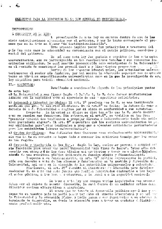 Elementos para la discusión de la Ley general de universidades