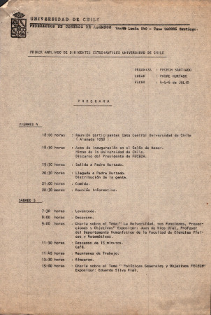 Primer ampliado de dirigentes estudiantiles Universidad de Chile