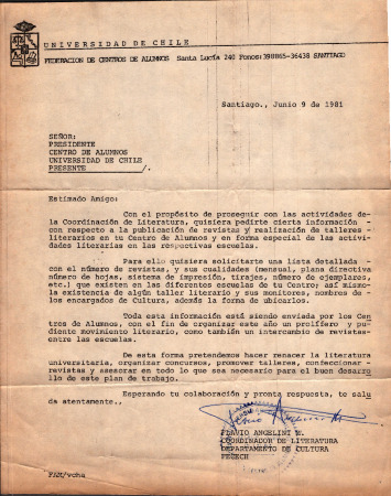 Carta sobre publicaciones