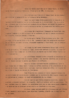 Declaración de la FECECH