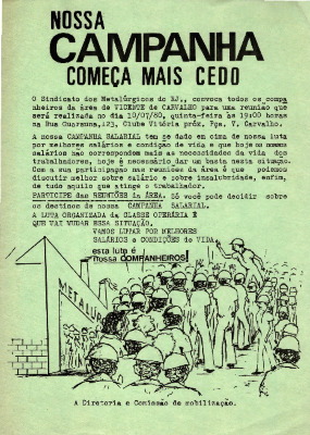 Nossa campanha comeca mais cedo