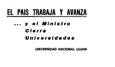 El pais trabaja y avanza y el ministerio cierra universidades