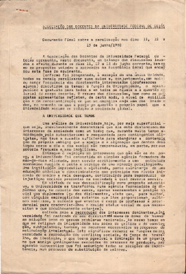 Documento final sobre a paralisacao nos dias 11, 12 e 13 de junho/1980