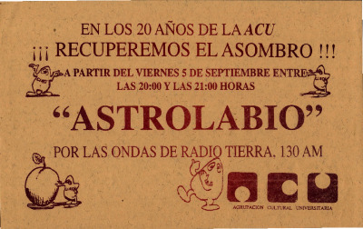 "Astrolabio" por las ondas de Radio Terra, 130 AM