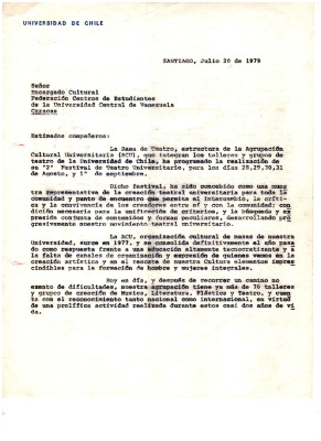 Carta a Encargado Cultural Federación Centros de estudiantes de la Universidad Central de Venezuela