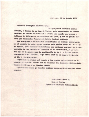 Carta a Parroquia Universitaria
