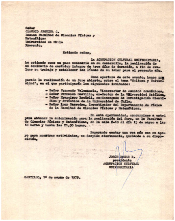 Sr. Claudio Anguita Decano Facultad de Ciencias Físicas y Matemáticas U. de Chile