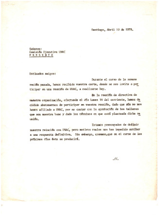 Señores Comisión Ejecutiva UNAC