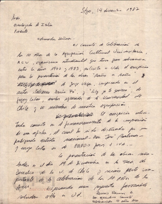 Carta a embajada de Italia 