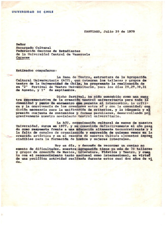 Carta a Encargado Cultural Federación Centros de estudiantes de la Universidad Central de Venezuela