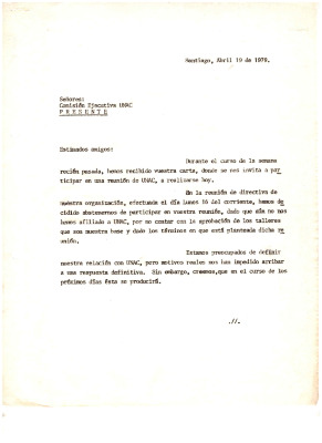 Señores Comisión Ejecutiva UNAC