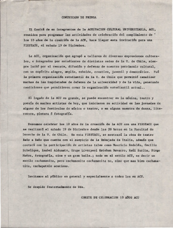 Comunicado de prensa