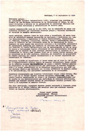 Carta a Municipalidad de Pantin, Francia