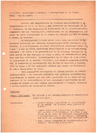 Encuentro de Sociología U. Católica . Antropología U. de Chile
