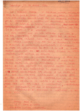 Carta a Roberto Parada