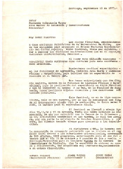 Carta a Fernando Valenzuela Erazo, vice rector de extensión y comunicaciones