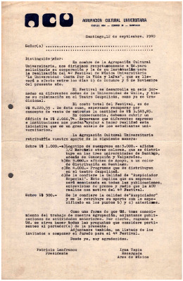 Carta tipo pidiendo apoyo a empresas e instituciones