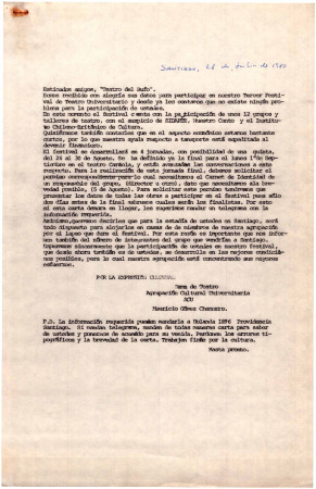 Correspondencia con "Teatro el Bufo" 