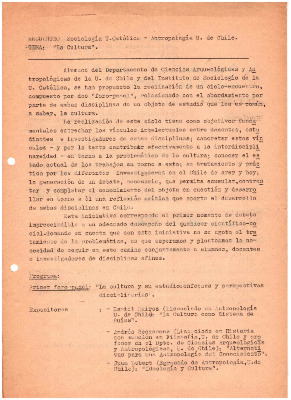 Encuentro de Sociología U. Católica . Antropología U. de Chile 