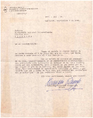 Carta de Decana Herminia Raccagni Ollandini