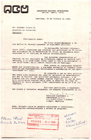 A Sr. Alfredo Prieto, Ministro de Educación 