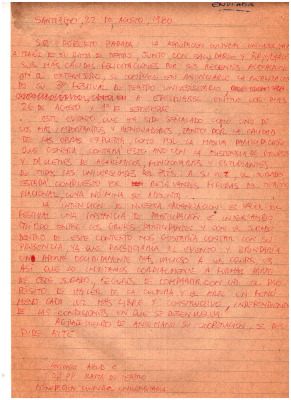 Carta a Roberto Parada