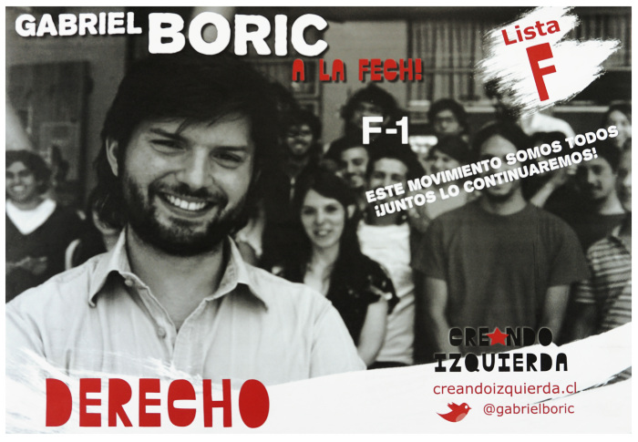 Gabriel Boric a la FECH Lista Creando Izquierda