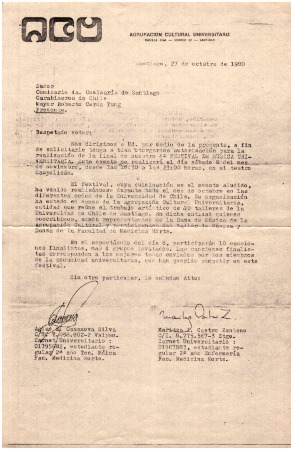 Carta a Mayor Roberto Cerda y Autorización de este