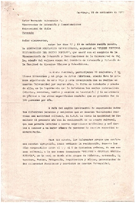 Solicitud a Fernando Valenzuela Erazo, vice rector de extensión y comunicaciones
