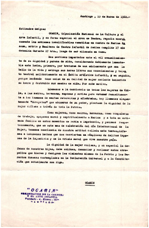 Carta en repudio allanamiento a Mariana Donoso