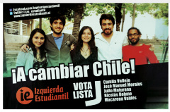Lista "¡A cambiar Chile!" Izquierda Estudiantil Vota Lista J
