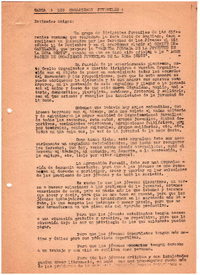 Carta a los organismos juveniles