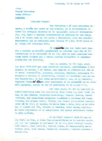 Carta a Radio Chilena