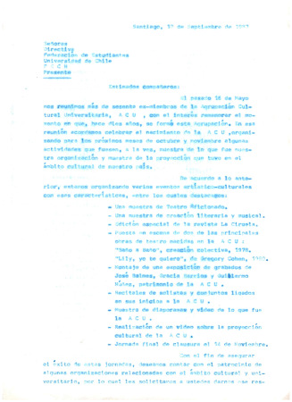 Carta a la FECH
