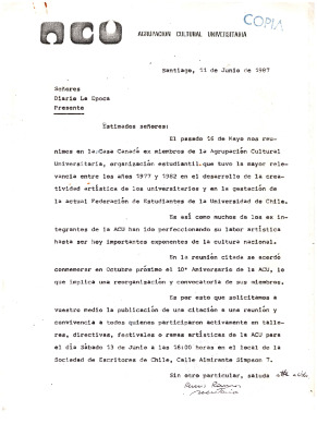 Carta a Diario La Época 