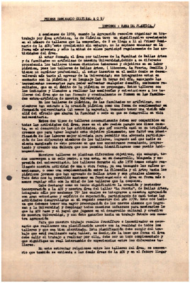 Informe Rama de Plástica, Primer seminario cultural ACU