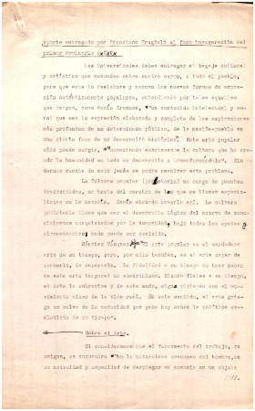 Aporte entregado por Francisco Brugnoli al foro inauguración del Primer Seminario ACU 