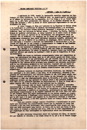Informe Rama de Plástica, Primer seminario cultural ACU