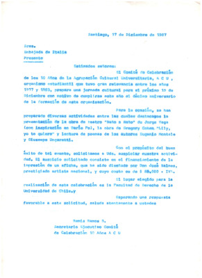 Carta a Embajada de Italia (3ra carta) 